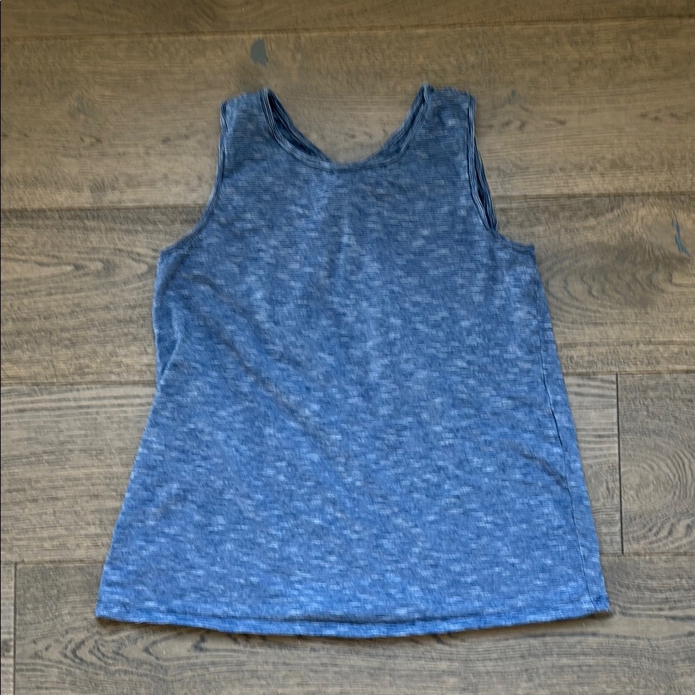 LOFT Navy Striped Tank Top